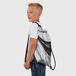 Рюкзак-мешок Мрамор черно-белый, цвет: 3D-принт — фото 2