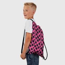 Рюкзак-мешок Гороховый тренд черный на розовом фоне, цвет: 3D-принт — фото 2