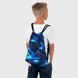 Рюкзак-мешок Синие абстрактные неоновые плиты, цвет: 3D-принт — фото 2