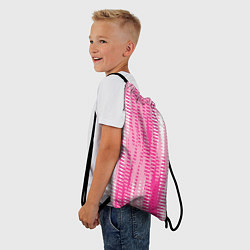 Рюкзак-мешок Бело-розовый полосатый, цвет: 3D-принт — фото 2