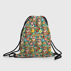 Рюкзак-мешок Лето и коты на отдыхе, цвет: 3D-принт