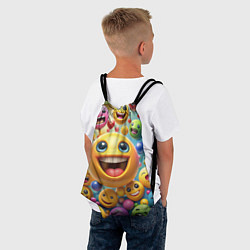 Рюкзак-мешок Смайлы позитив, цвет: 3D-принт — фото 2