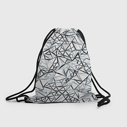 Рюкзак-мешок Чёрные хаотичные линии на белом фоне, цвет: 3D-принт