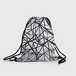 Рюкзак-мешок Чёрные хаотичные линии на белом фоне, цвет: 3D-принт