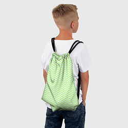 Рюкзак-мешок Светло-зелёный ломаные полосы, цвет: 3D-принт — фото 2
