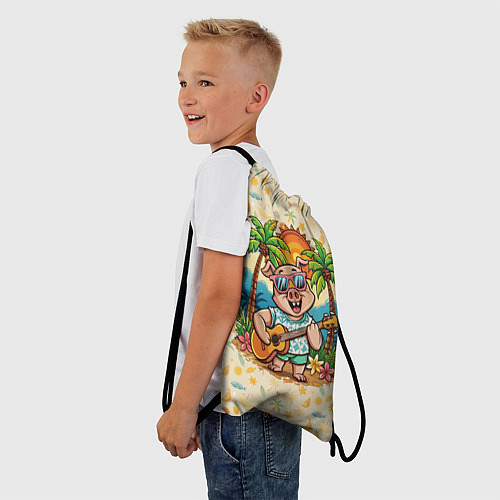 Мешок для обуви Свинья с гитарой жаркое лето / 3D-принт – фото 3