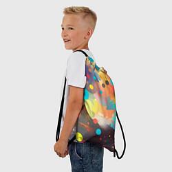 Рюкзак-мешок Акварельная абстракция - нейросеть, цвет: 3D-принт — фото 2