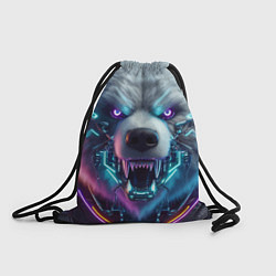Рюкзак-мешок Cyber bear - neon glow, цвет: 3D-принт