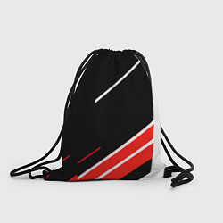 Мешок для обуви Бело-красные полосы на чёрном фоне