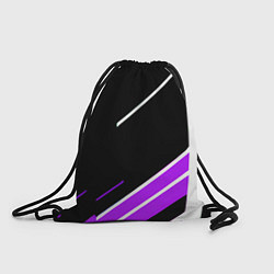 Мешок для обуви Бело-фиолетовые полосы на чёрном фоне