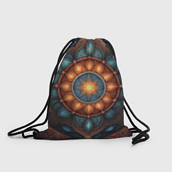 Рюкзак-мешок Симметричный орнамент - мандала узор со светящейся, цвет: 3D-принт