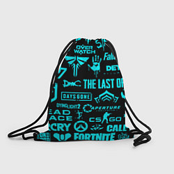 Рюкзак-мешок Логотипы популярных игр, цвет: 3D-принт