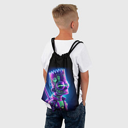 Рюкзак-мешок Bart Simpson cyber ninja - neon glow, цвет: 3D-принт — фото 2