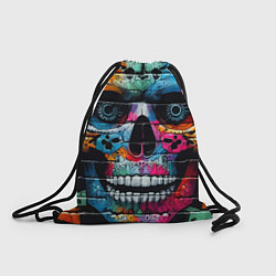 Рюкзак-мешок Crazy color skull - graffiti, цвет: 3D-принт