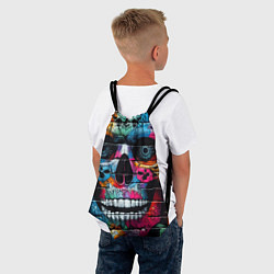 Рюкзак-мешок Crazy color skull - graffiti, цвет: 3D-принт — фото 2
