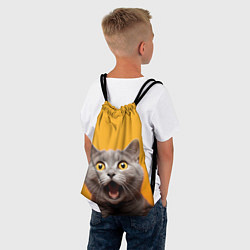 Рюкзак-мешок Удивленный кот, цвет: 3D-принт — фото 2