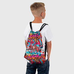 Рюкзак-мешок Hip hop graffiti pattern, цвет: 3D-принт — фото 2