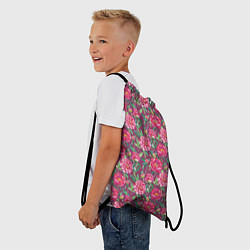 Рюкзак-мешок Пионы и шмели, цвет: 3D-принт — фото 2