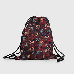 Рюкзак-мешок Тёмный красный текстурированный кубики, цвет: 3D-принт