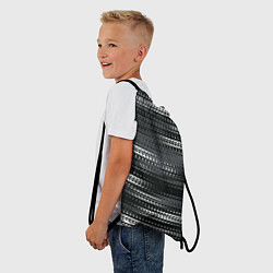 Рюкзак-мешок Тёмный серый абстрактные полосы, цвет: 3D-принт — фото 2