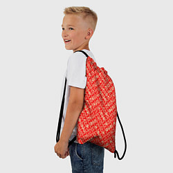 Рюкзак-мешок Красно-белый текстурированный, цвет: 3D-принт — фото 2