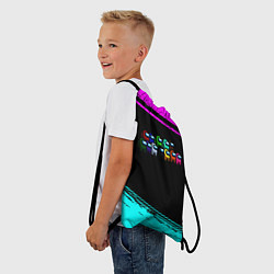 Рюкзак-мешок Among us neon colors, цвет: 3D-принт — фото 2