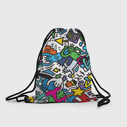 Рюкзак-мешок Странные разноцветные человечки, цвет: 3D-принт