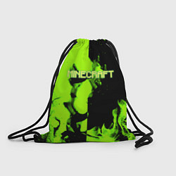 Рюкзак-мешок Minecraft green logo fire, цвет: 3D-принт
