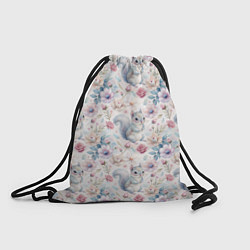Рюкзак-мешок Бельчонок в цветах, цвет: 3D-принт