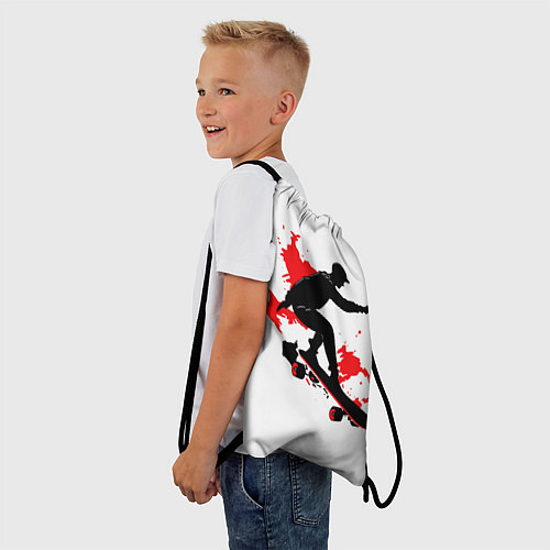 Мешок для обуви Черный скейтер / 3D-принт – фото 3