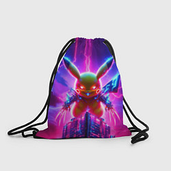 Рюкзак-мешок Neon horror - cyber Pikachu, цвет: 3D-принт