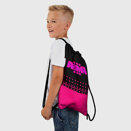 Мешок для обуви ARMA розовая геометрия / 3D-принт – фото 3