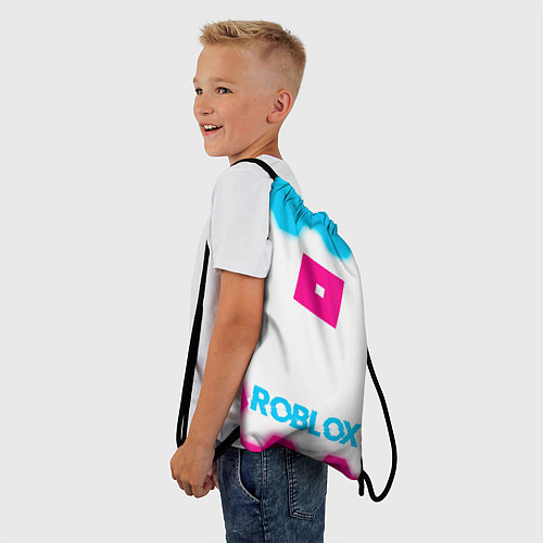 Мешок для обуви Roblox neon gradient style по-центру / 3D-принт – фото 3