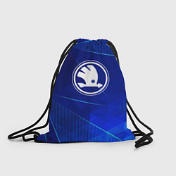 Рюкзак-мешок Skoda blue poly, цвет: 3D-принт