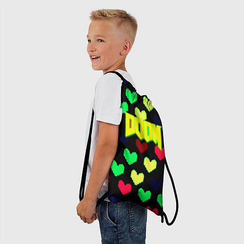 Мешок для обуви Doom кислотные сердца / 3D-принт – фото 3