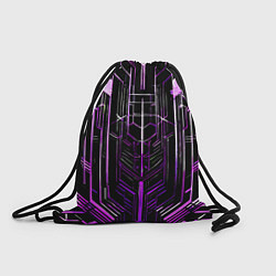 Рюкзак-мешок Purple lines on a black background, цвет: 3D-принт