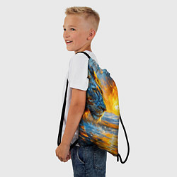 Рюкзак-мешок Лев и падение метеорита, цвет: 3D-принт — фото 2