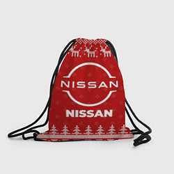 Рюкзак-мешок Новогодний Nissan с оленями, цвет: 3D-принт