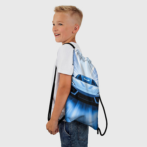 Мешок для обуви Спорткар на скорости / 3D-принт – фото 3