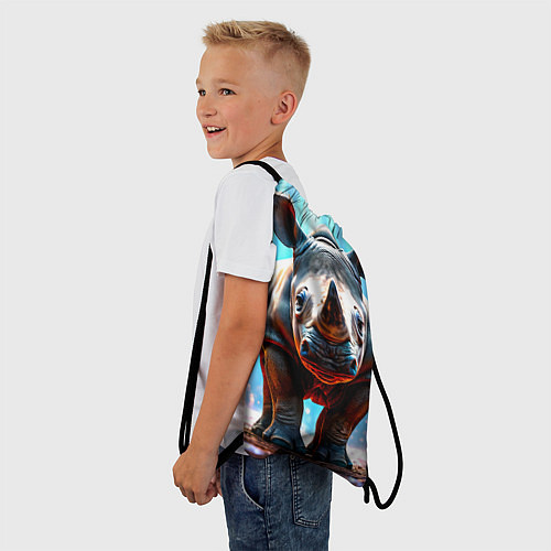 Мешок для обуви Носорог в лучах / 3D-принт – фото 3