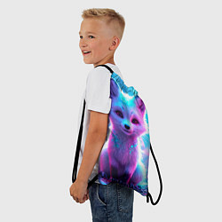 Рюкзак-мешок Песец в неоновом свете, цвет: 3D-принт — фото 2
