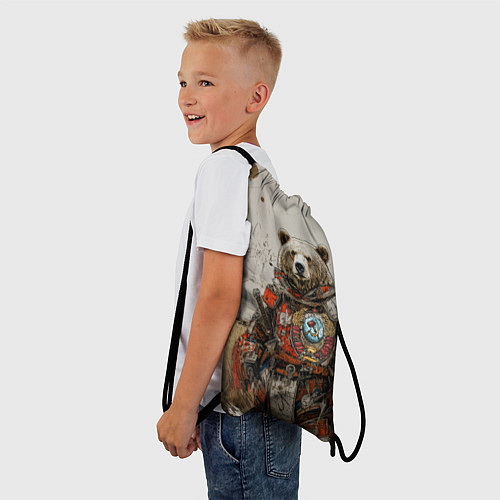 Мешок для обуви Русский медведь в поле / 3D-принт – фото 3