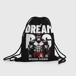 Рюкзак-мешок Dream big - work hard monkey, цвет: 3D-принт