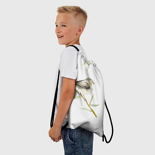 Мешок для обуви Воробей акварель / 3D-принт – фото 3