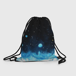 Рюкзак-мешок Синяя светящееся краска, цвет: 3D-принт