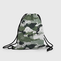 Рюкзак-мешок Зеленый фактурный камуфляж, цвет: 3D-принт