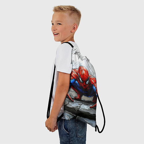 Мешок для обуви Человек-паук палзет на стене / 3D-принт – фото 3