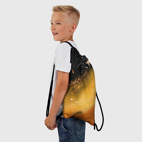 Мешок для обуви Черно-оранжевая блестящая текстура / 3D-принт – фото 3