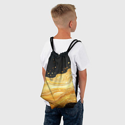 Рюкзак-мешок Золотистая материя на черном фоне, цвет: 3D-принт — фото 2