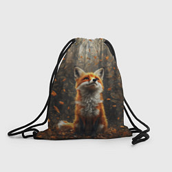 Рюкзак-мешок Довольный лис в лесной чаще, цвет: 3D-принт